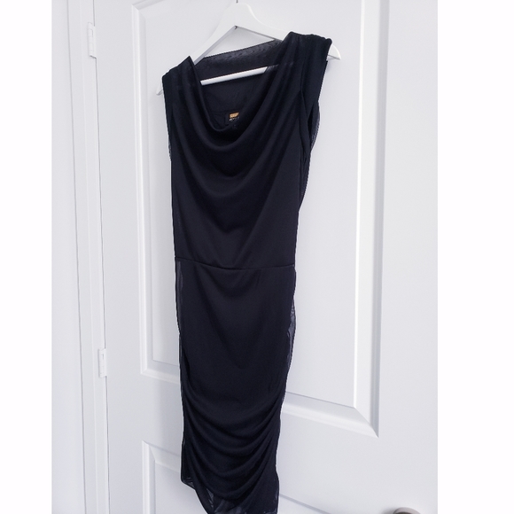 Lori Michaels Sleeveless Black Ruched Dress - Size M - Picture 2 of 5